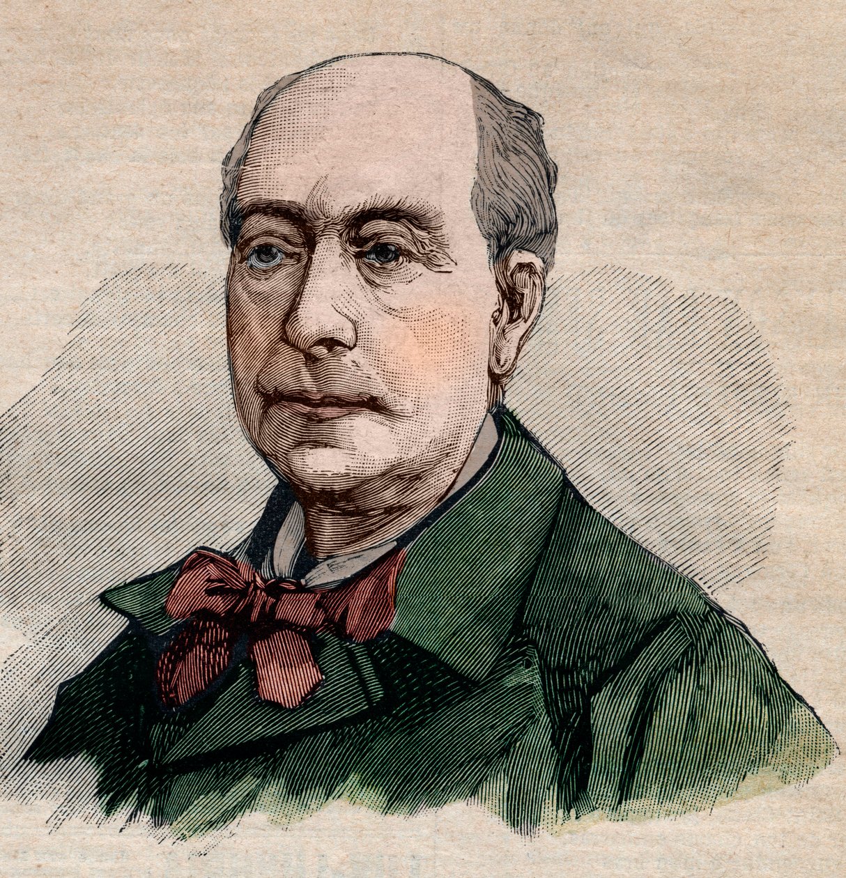 Portræt af Theodore de Banville (1823-1891), fransk digter. Stik i "" Le petit Parisien"" fra 1891. Privat samling. af Anonymous Anonymous