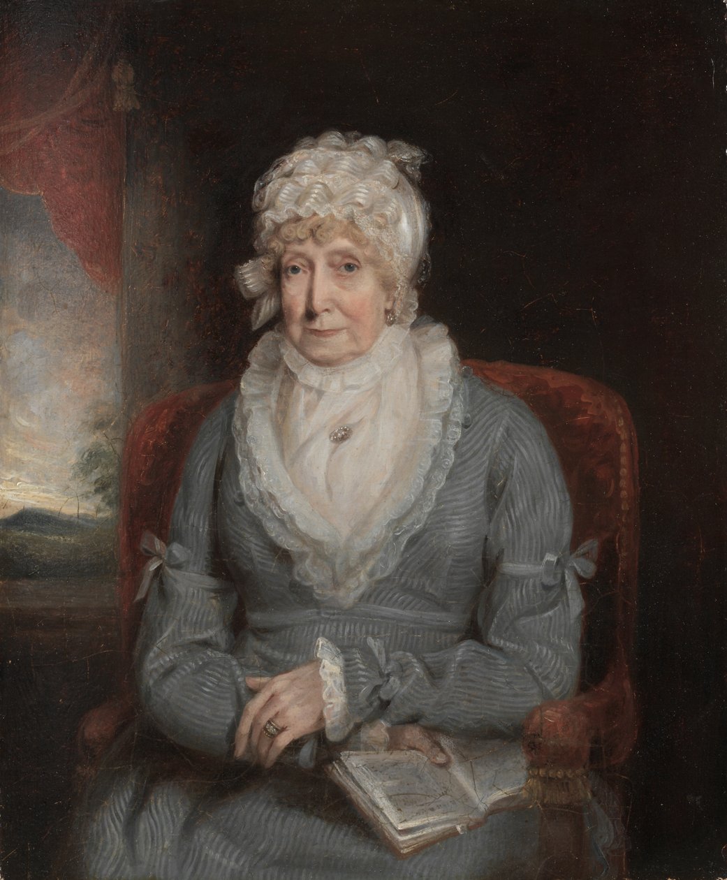 Portræt af en kvinde (Mrs. Ann Hivlyn), begyndelsen af 1800-tallet (olie på træ) af Anonymous Anonymous
