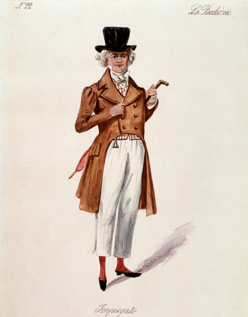 Portræt af en butiksejer, fra La boheme af Puccini (1892-1895) af Anonymous Anonymous