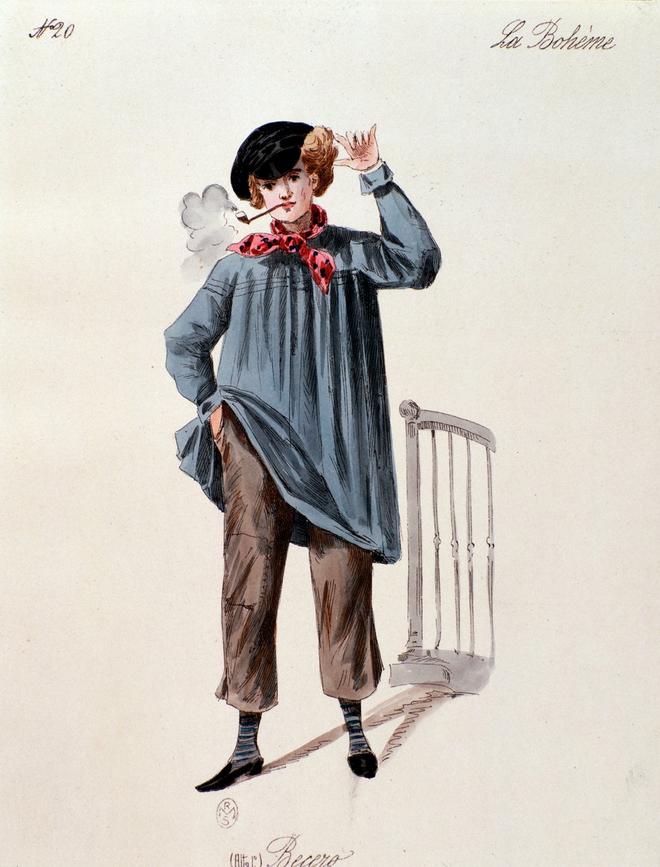 Portræt af en gadesælger I, fra La boheme af Puccini (1892-1895) af Anonymous Anonymous