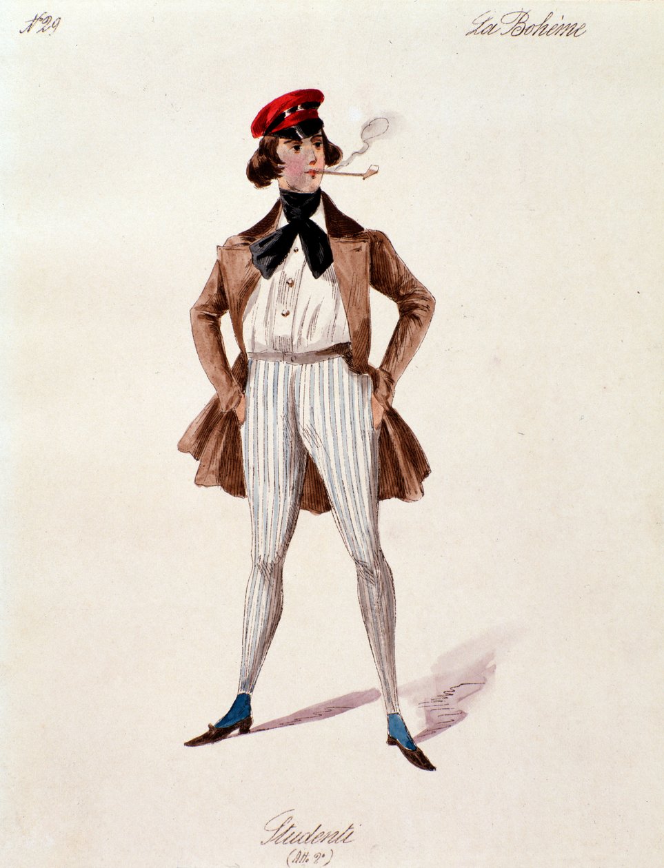 Portræt af en studerende fra La boheme af Puccini (1892-1895) af Anonymous Anonymous