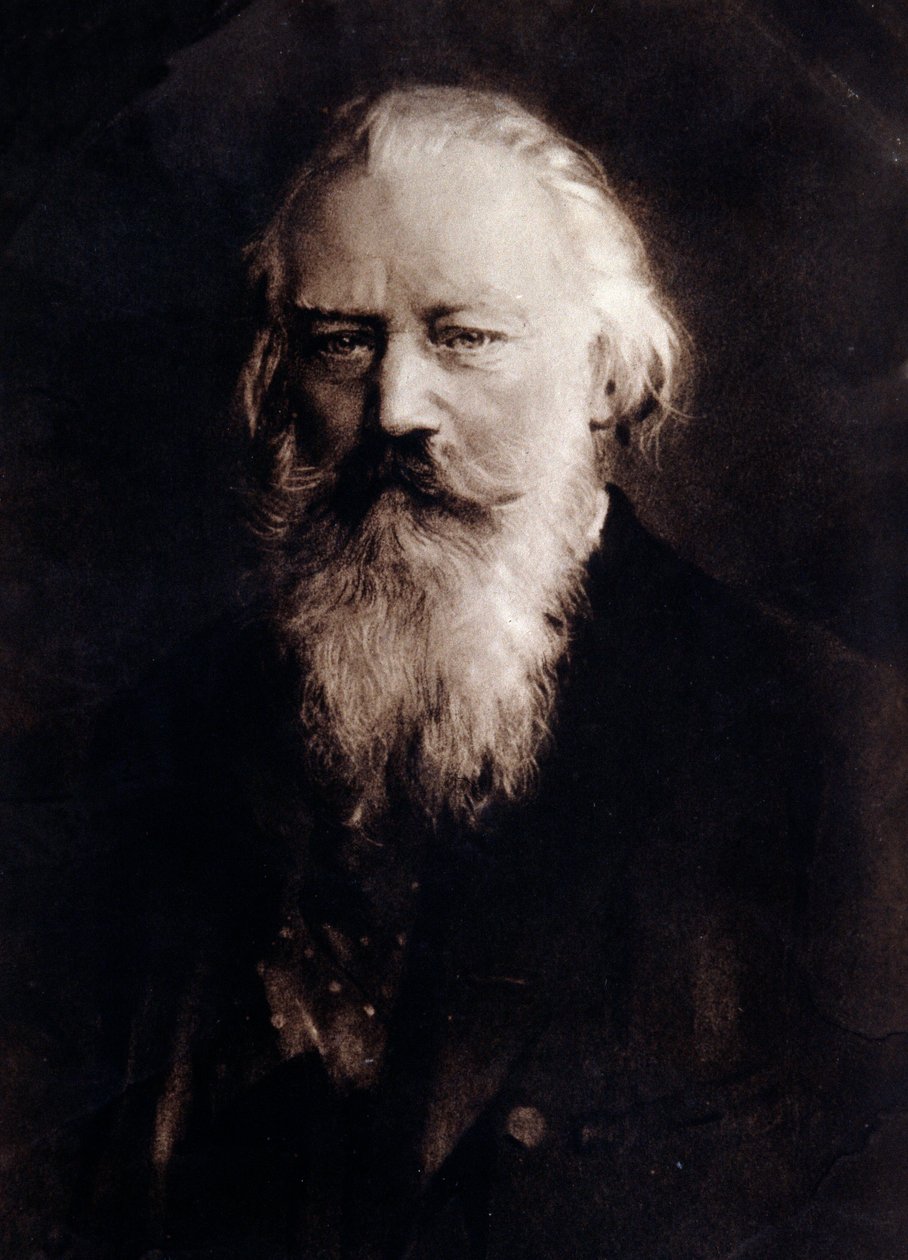Portræt af den engelske komponist Johannes Brahms (1833-1897) Tegning. 19. århundrede. Privat samling af Anonymous Anonymous