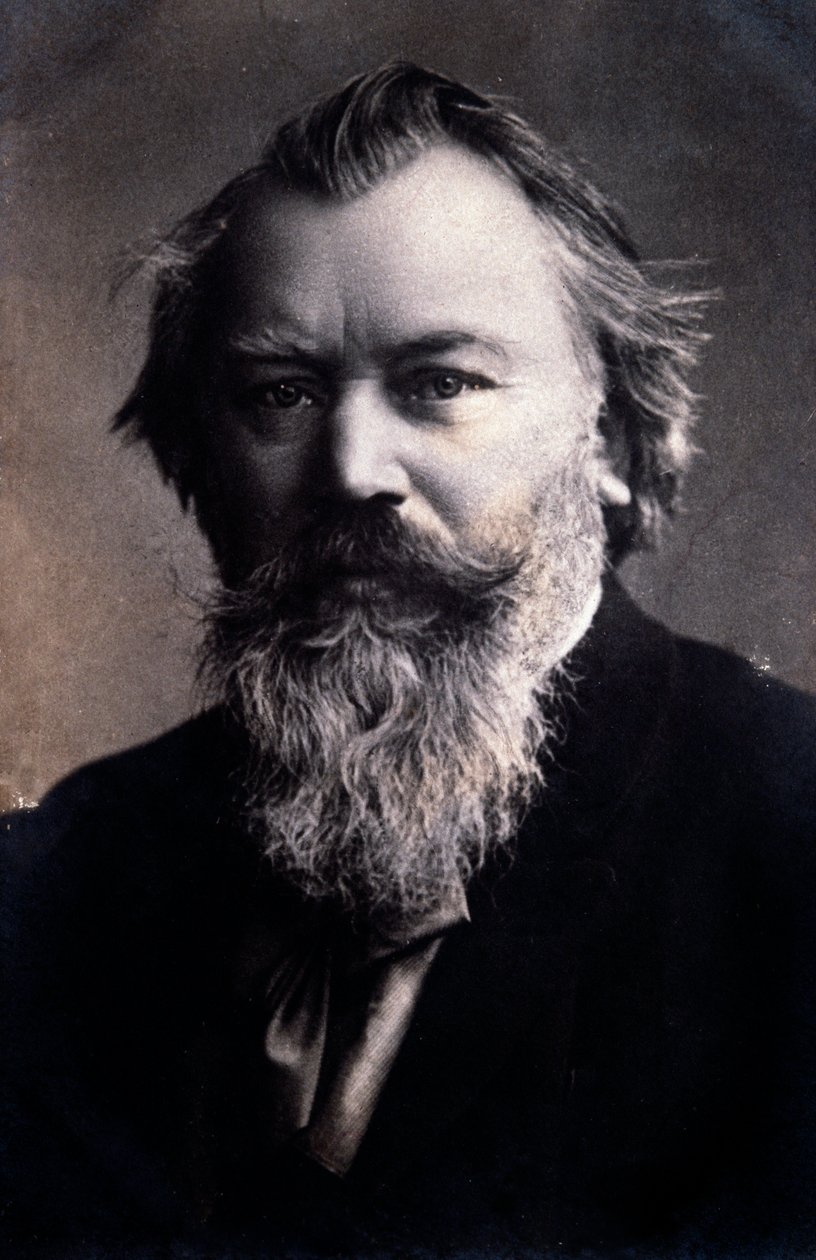 Portræt af den engelske komponist Johannes Brahms (Tegning af Anonymous Anonymous