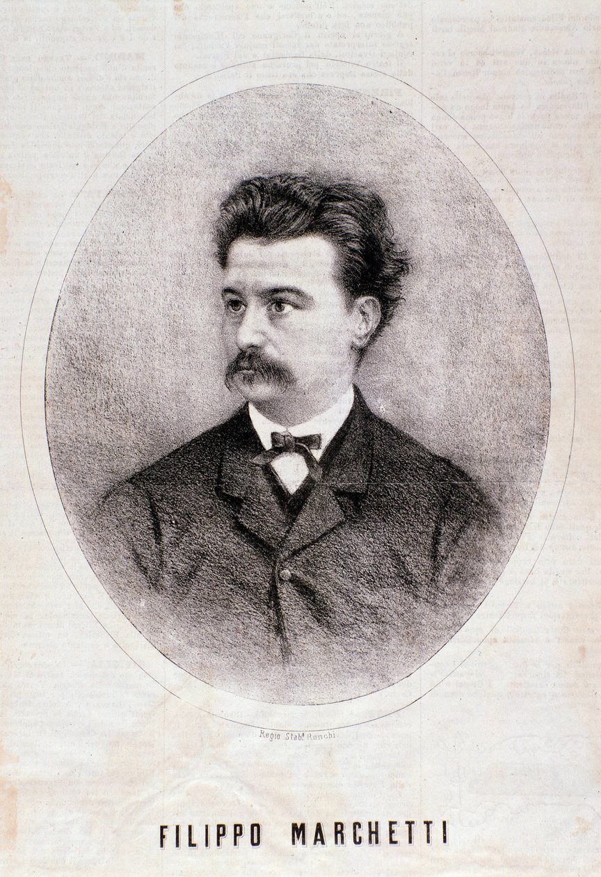 Portræt af den italienske komponist Filippo Marchetti (1831-1902) Indgravering. 19. århundrede. Milanesisk privat samling af Anonymous Anonymous