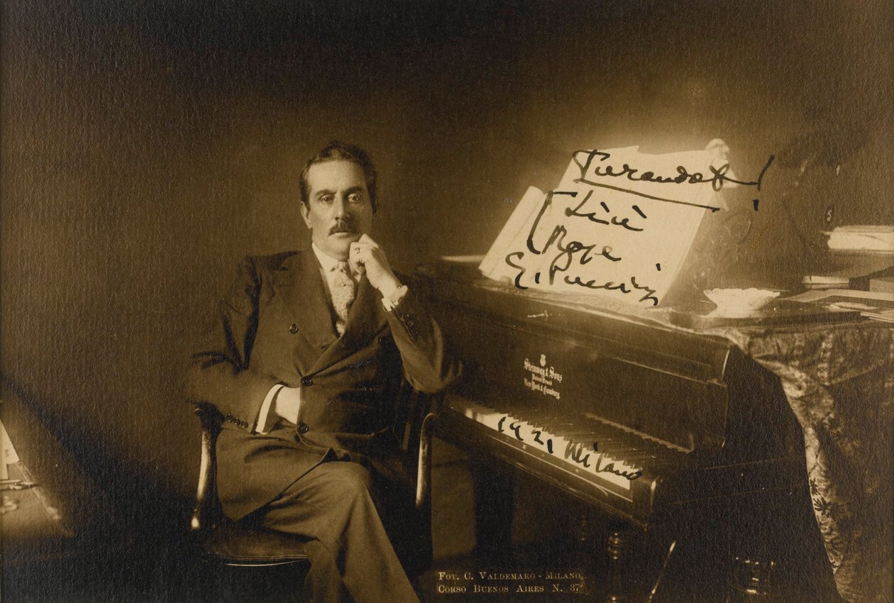 Portræt af komponisten Giacomo Puccini (1858-1924) af Anonymous Anonymous