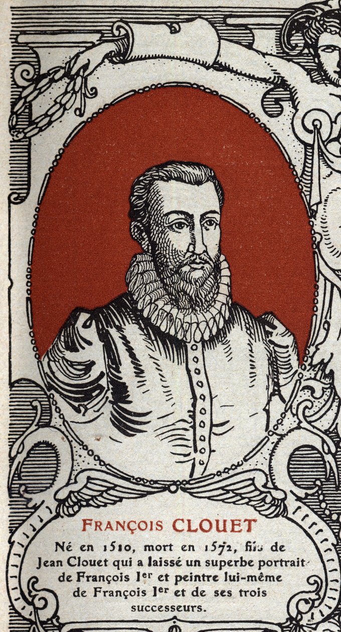 Portræt af den franske maler Francois Clouet (1510-1572) Stik fra 1914. af Anonymous Anonymous
