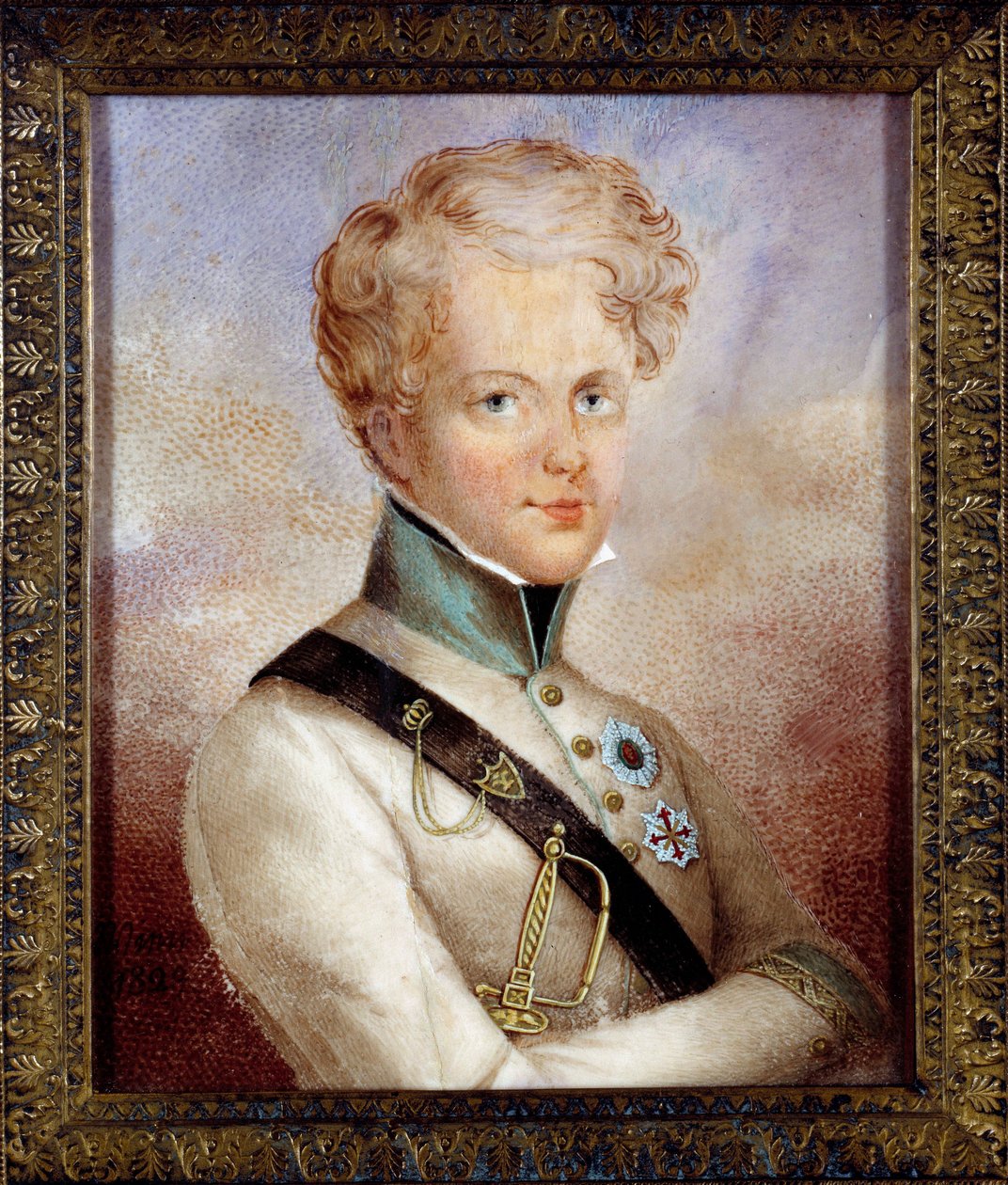 Portræt af kongen af Rom Napoleon II, hertug af Reichstadt (1811-1832) søn af kejser Napoleon I (1769-1821) Anonymt maleri. 1829 Privat samling af Anonymous Anonymous