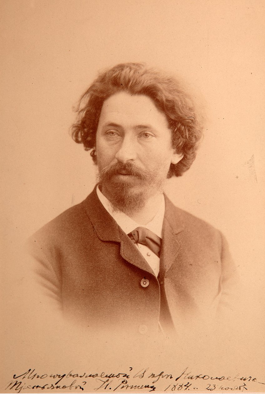 Portræt af kunstneren Ilya Iefimovitch Repine (Ilia Yefimovich Repin) (1844-1930). Albumin foto af Anonymous Anonymous