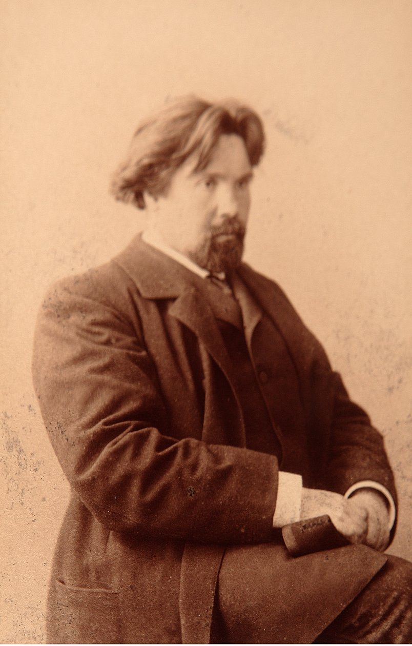 Portræt af kunstneren Vasilli Ivanovich Sourikov (Vasily Surikov ou Vassili Surikow) (1848-1916). Albumin foto af Anonymous Anonymous