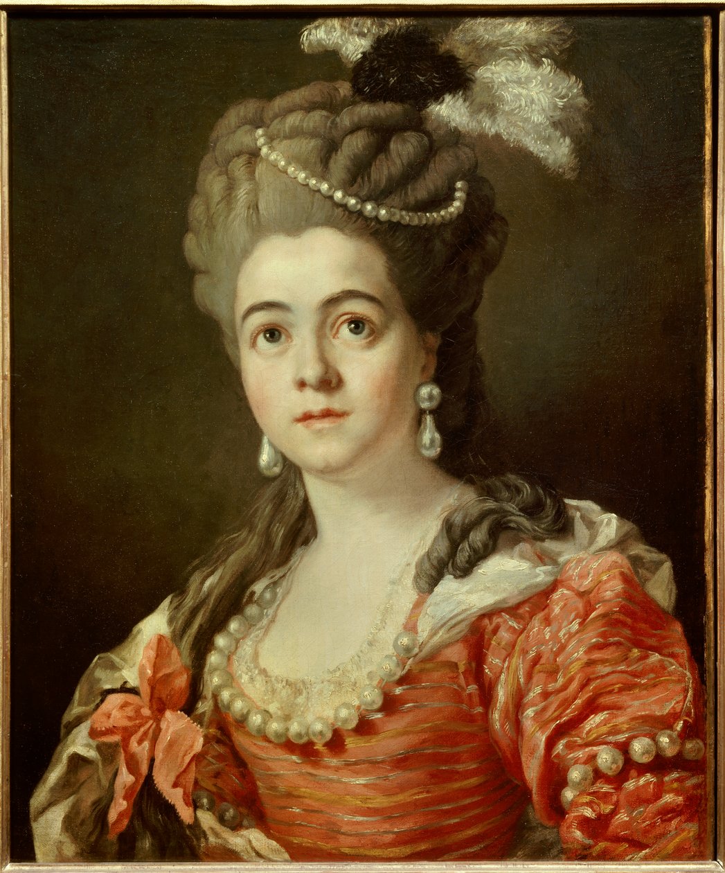 Portræt af komikeren Adrienne Lecouvreur (1692-1730), elskerinde for marechalen i Sachsen Anonymt maleri fra det 18. århundrede. Sol 0,6x0,5 m af Anonymous Anonymous