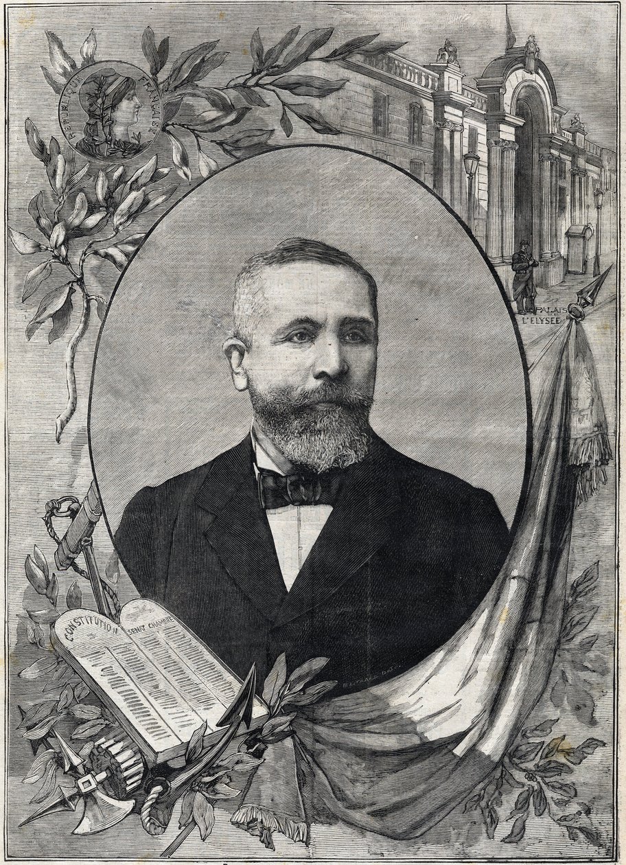 Portræt af den nye franske præsident Emile Loubet (1838-1929) valgt den 18. februar 1899. Indgravering. I "Den lille pariser" af Anonymous Anonymous