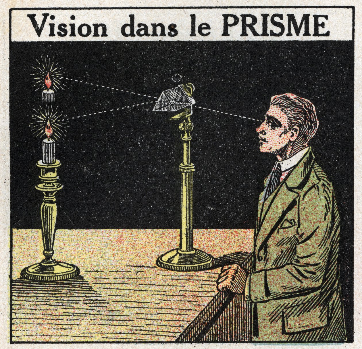 Prismer og linser: syn i prismet. Anonym illustration fra 1925. Privat samling. af Anonymous Anonymous