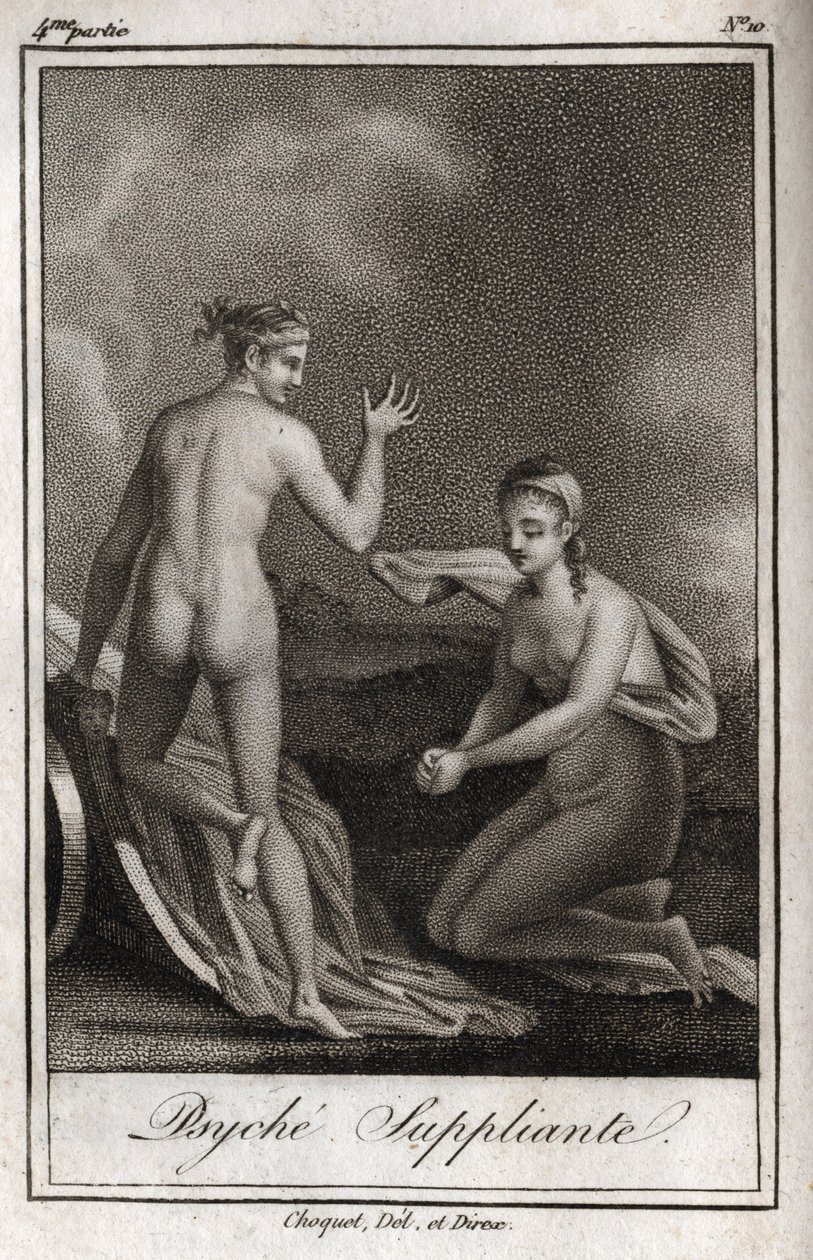Psyche tiggeri. Stik fra 1819 i "Breve til Emilie om mytologi" af Charles Albert Demoustier (1760-1801). Privat samling. af Anonymous Anonymous