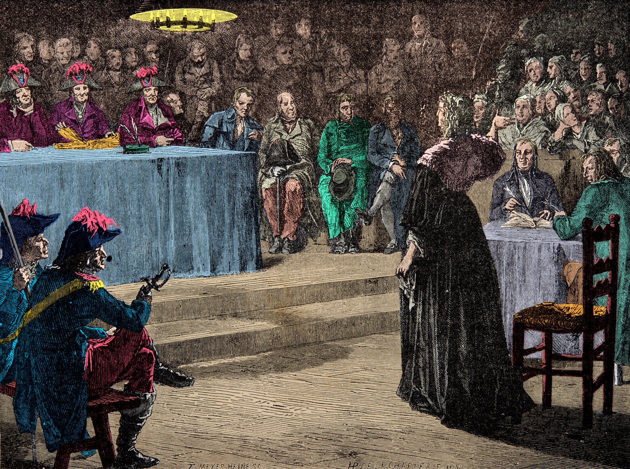 Dronning Marie Antoinette for Revolutionsdomstolen 4. oktober af Anonymous Anonymous