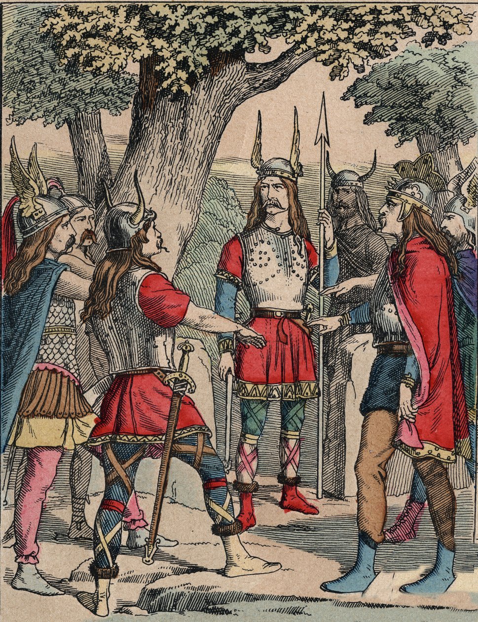 Repræsentation af Vercingetorix (ca. 80-c. 46 f.Kr.) kriger og gallisk leder af Arvernes-stammen valgt af sit folk til at lede krigen mod romerne” (Portræt af Vercingetorix (82 f.Kr.-46 f.Kr.) høvding for Arverni-stammen, udvalgt af sit folk til at lede af Anonymous Anonymous