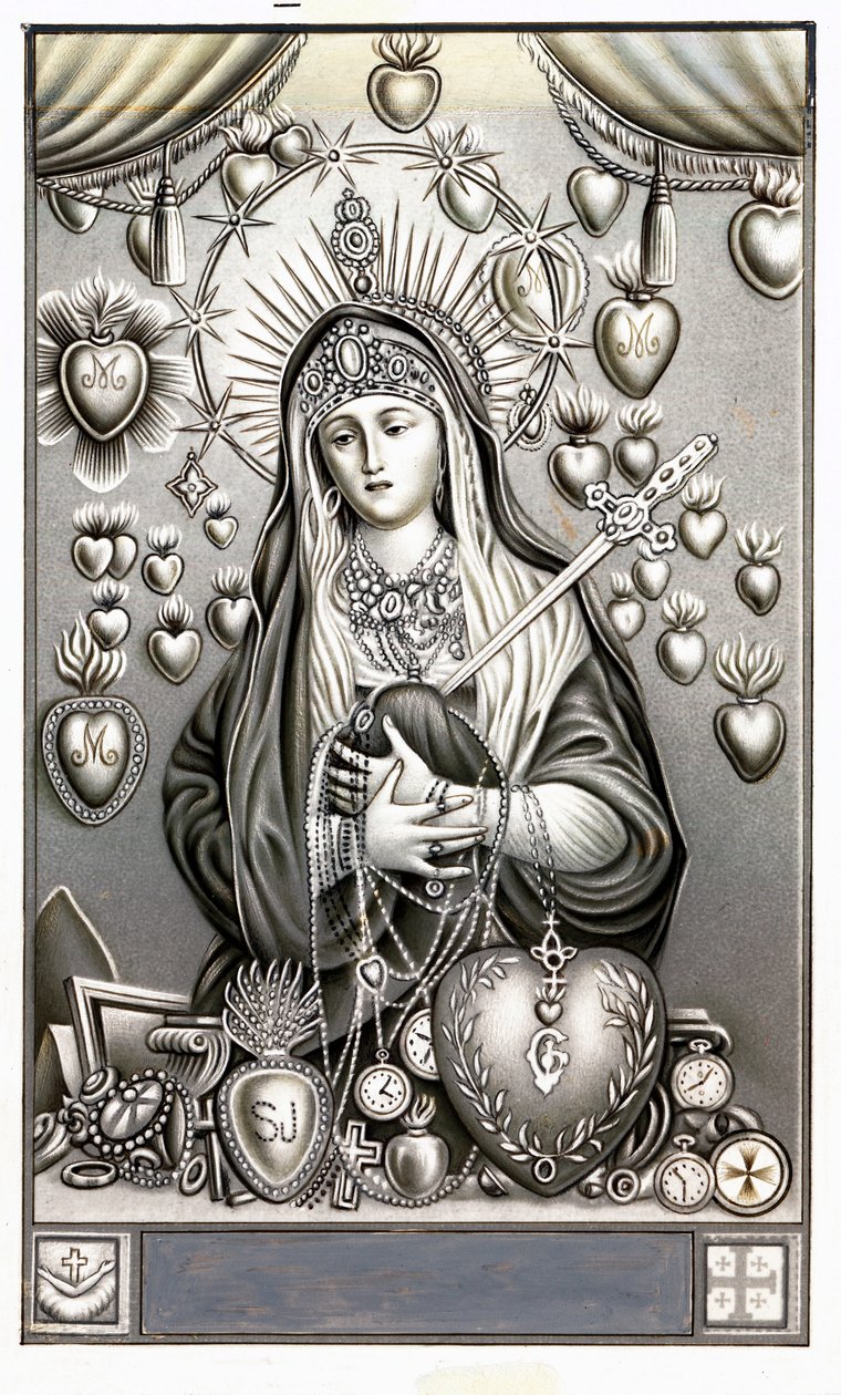 Repræsentation af smertens jomfru, mater dolorosa fromt billede. Debut af det 20. århundredes privatsamling af Anonymous Anonymous