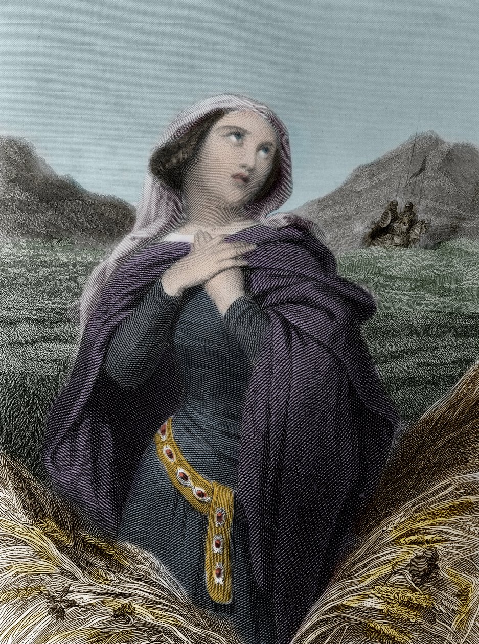 Saint Adelaide eller Adelaide of Burgundy (931-999) - Adelaide of Italy - også kaldet Adelaide of Burgundy - i """" The Saintes Femmes""". 1852.”” af Anonymous Anonymous