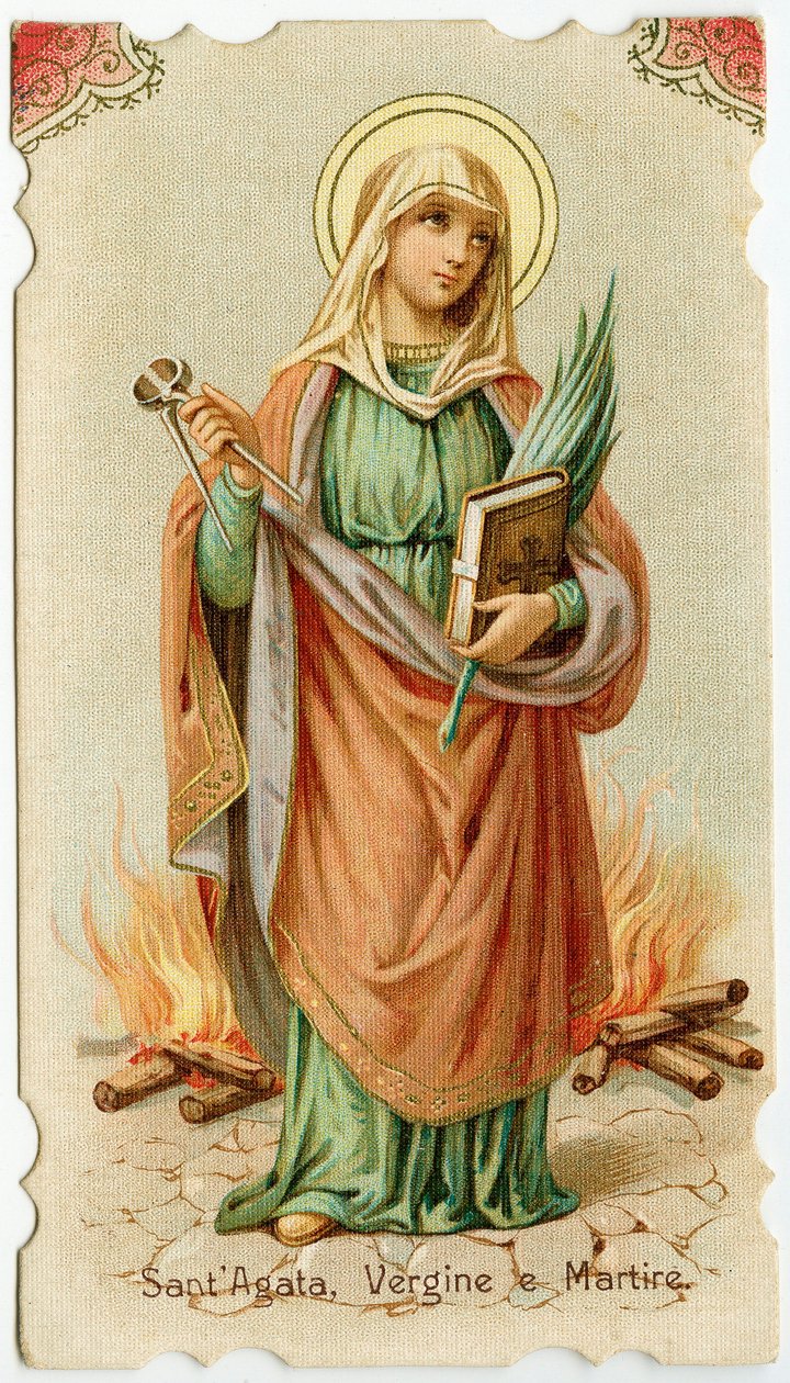 Sankt Agatha af Sicilien (gravering af Anonymous Anonymous