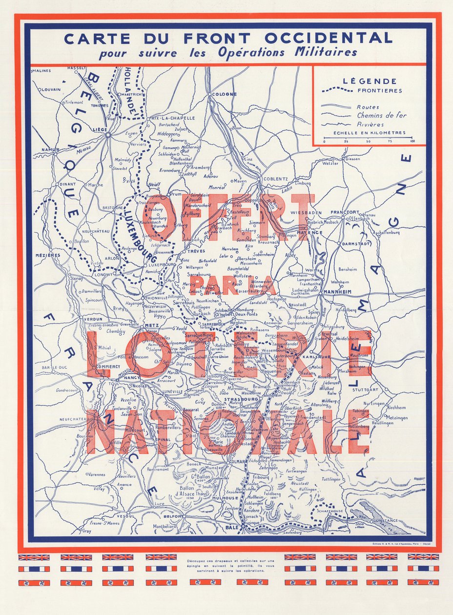 Anden Verdenskrig (2. 2. 2. IIIe 39-45 1939-1945) - Krig 1939 1945 - Kort over Vestfronten, doneret af National Lottery af Anonymous Anonymous