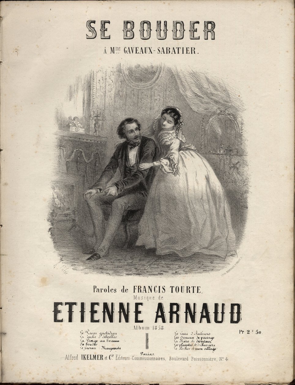 Noder til "" Se bouder"" tekst af francis tourte, musik af Etienne Arnaud. Privat samling. af Anonymous Anonymous