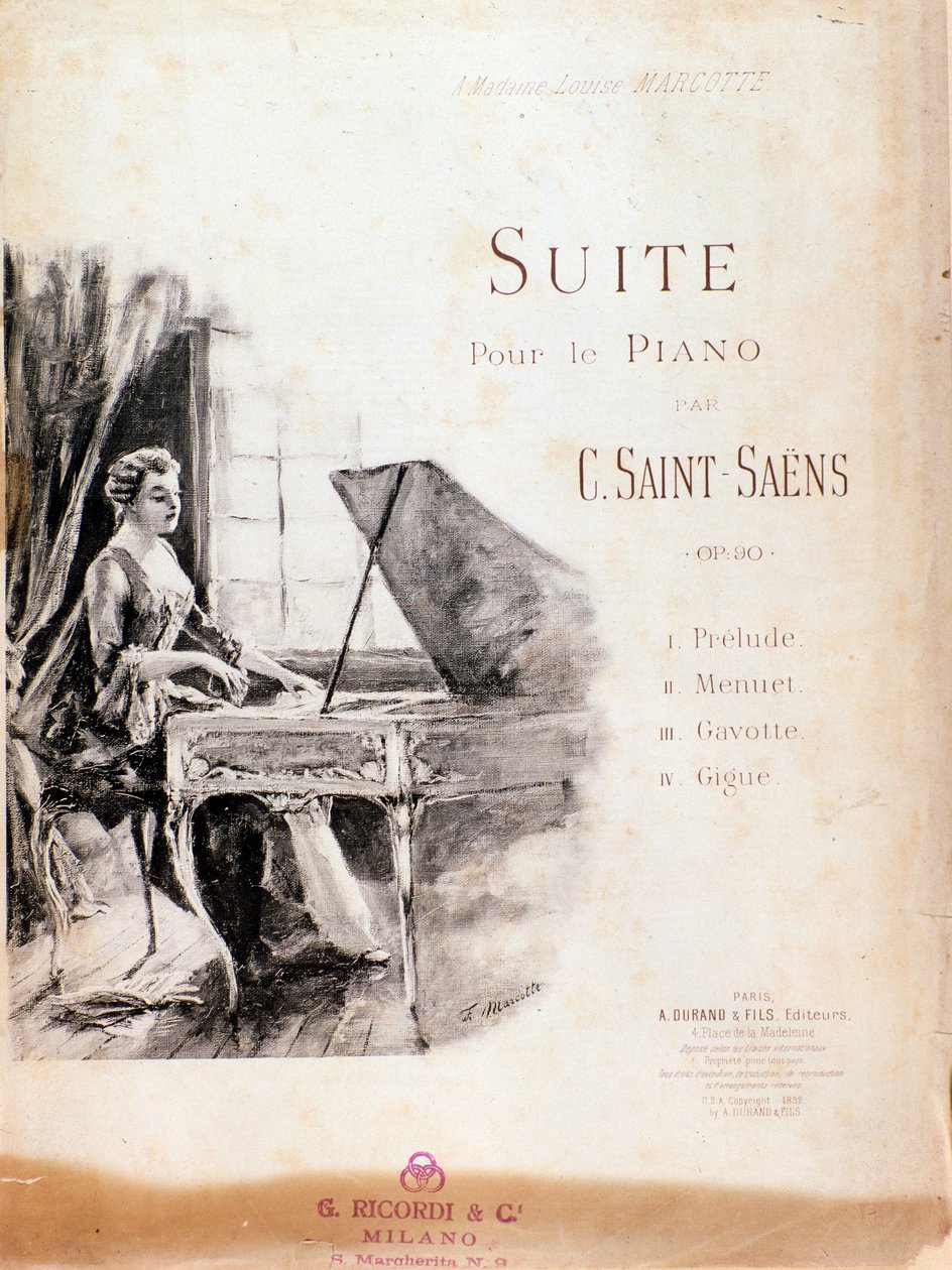 Nodehæfter til Suite for klaver (Opus 90) af Camille Saint-Saens af Anonymous Anonymous