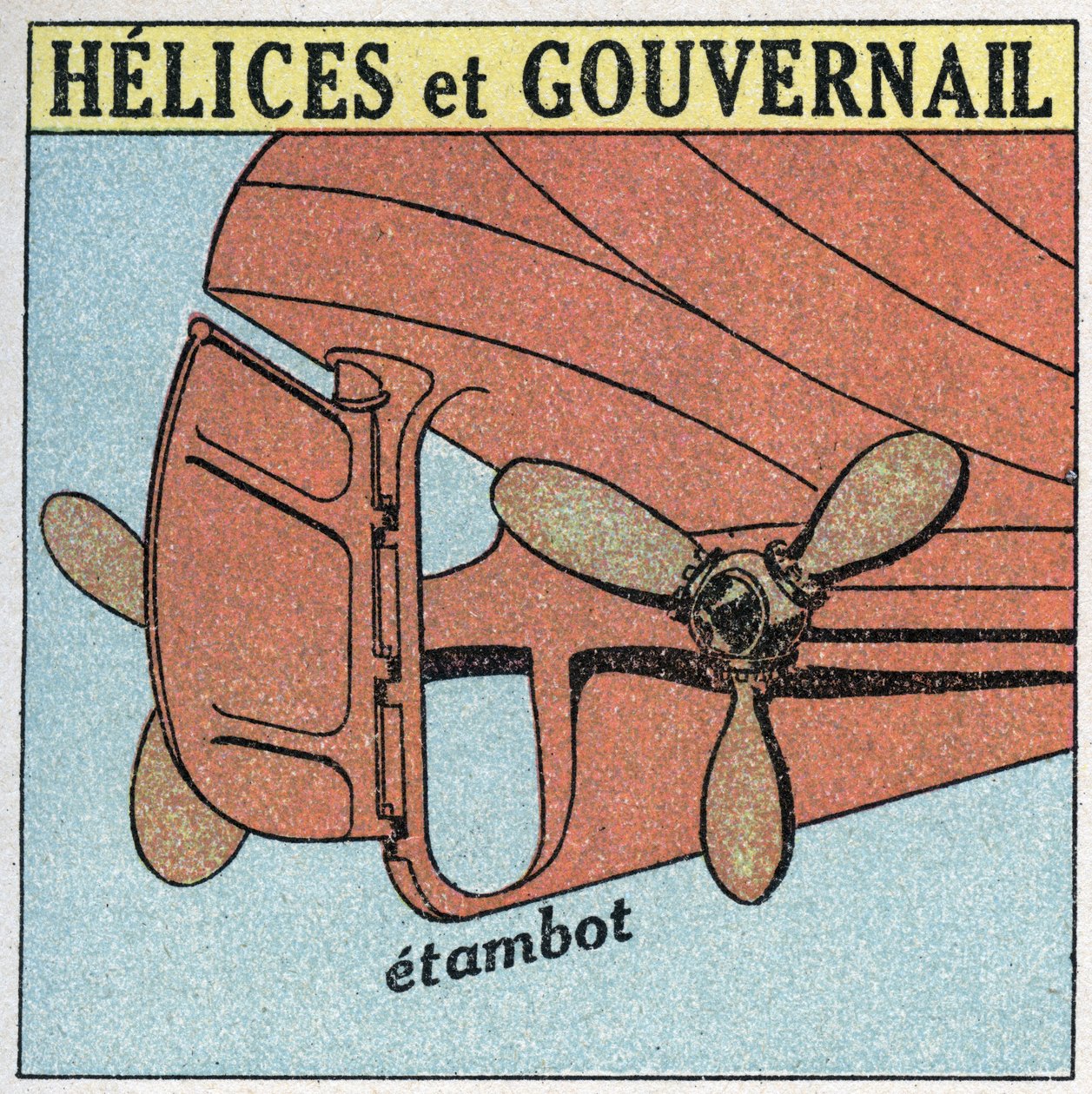 Skibe og skibe: helixer og ror. Anonym illustration af 1925. Privat samling. af Anonymous Anonymous