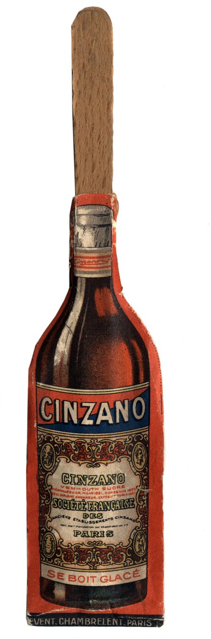 Lille reklamefan, objekt stammer fra promovering af Vermouth-mærket Cinzano, italiensk aperitifvin. Debut 20. århundredes privatsamling af Anonymous Anonymous
