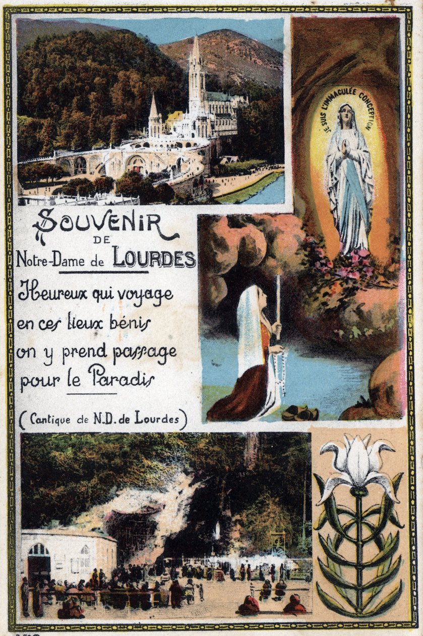 Souvenirpostkort fra Lourdes - Hautes Pyrenees (65) omkring 1900. af Anonymous Anonymous