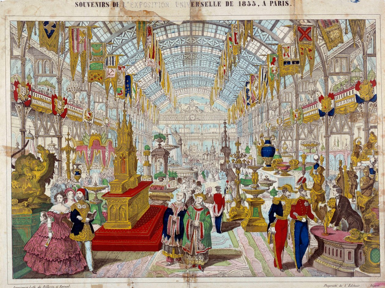 Souvenirs fra Verdensudstillingen i 1855 i Paris Gravering omkring 1855. Paris, Musee Carnavalet af Anonymous Anonymous
