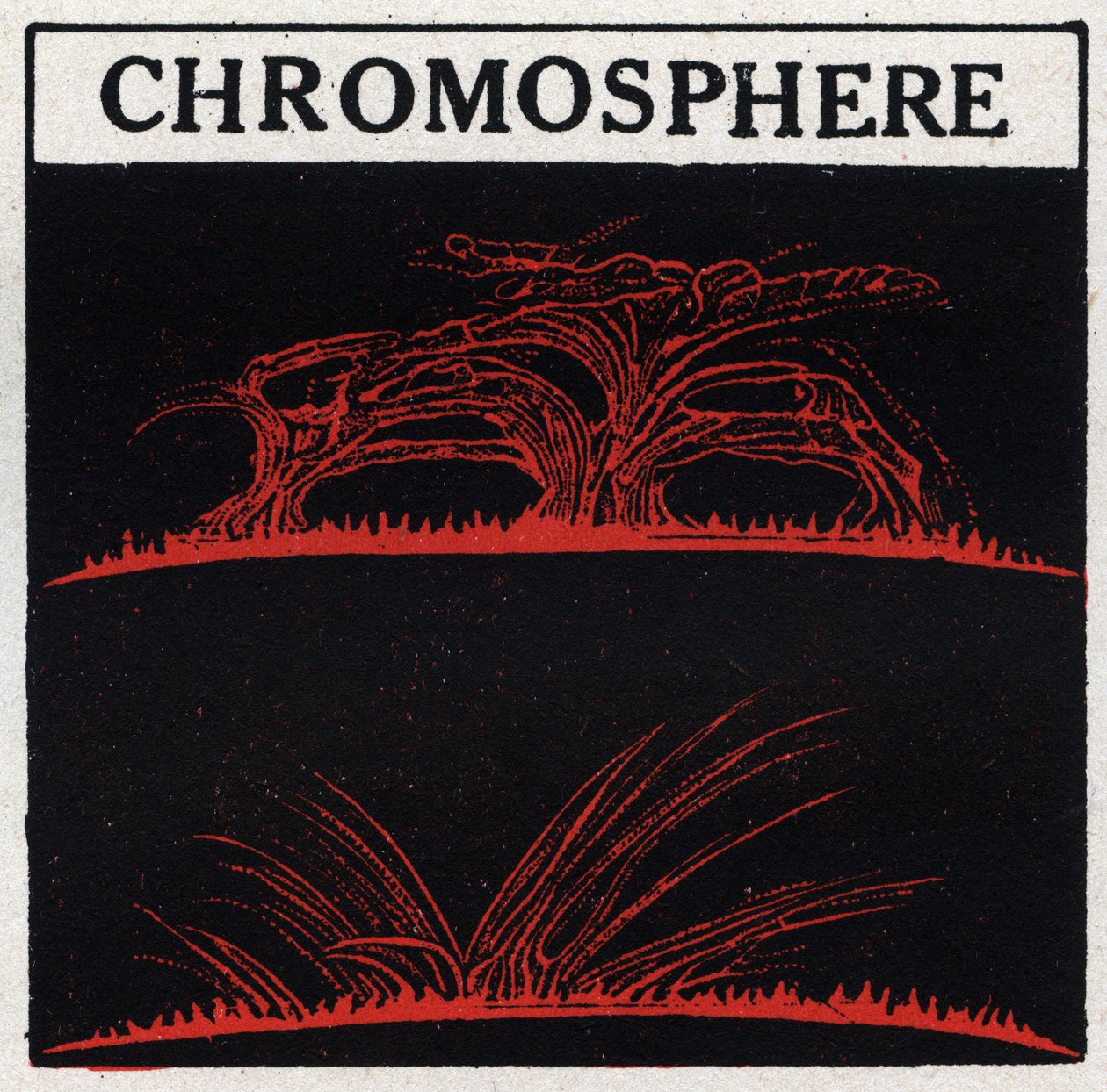 Spektralanalyse: solens sammensætning. Solens gasatmosfære kaldes kromosfære. Anonym illustration fra 1925. Privat samling. af Anonymous Anonymous