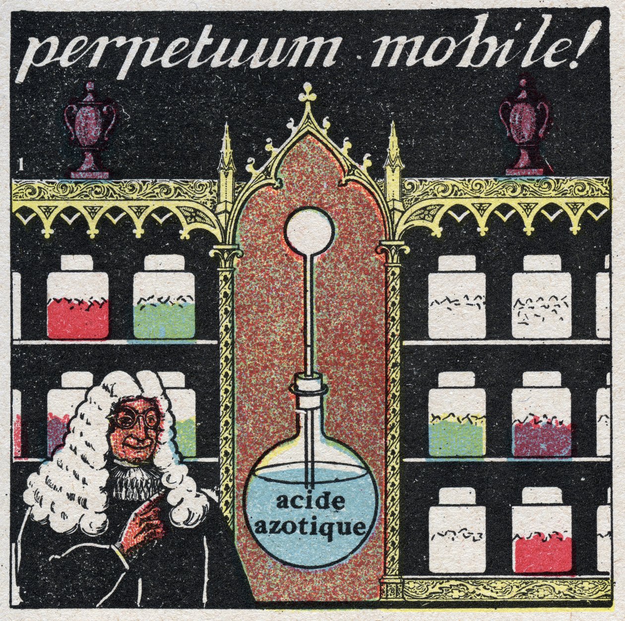 Temperatur og ekspansion: det "mobile perpetuum", det første termometer, der blev brugt af apotekere i det 16. århundrede. Anonym illustration fra 1925. Privat samling. af Anonymous Anonymous