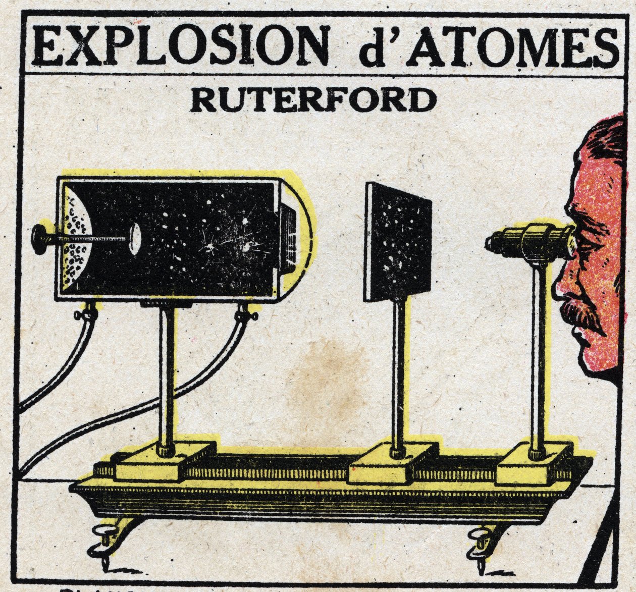 Atomet og videnskaben: Eksplosion af atomer af Ernest Rutherford (1871-1937). Anonym illustration fra 1925. Privat samling. af Anonymous Anonymous