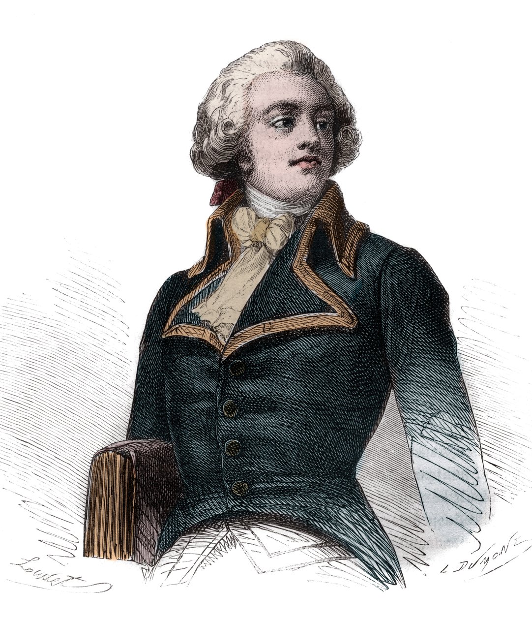 Greven Louis Marie de Narbonne-Lara (Narbonne Lara) (1755-1813) Fransk greve og general - Indgravering i "Histoire des Girondins" af Alphonse de Lamartine (1790-1869) 1865-1866 - Privat samling af Anonymous Anonymous