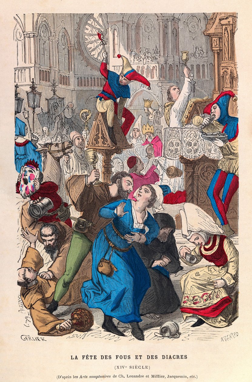 Fools and Diacons fest i Paris 16th Century - Festen for Fools and Diacons at Paris 16th Century - privat samling af Anonymous Anonymous