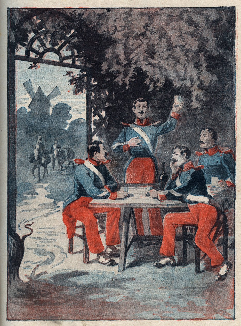 De fire sergenter (Jean Francois Bories (1795-1822), Jean Joseph Pommier (1796-1822), Marius Claude Raoulx (1797-1822)) og Charles Goubin (1798-1822) fra La Rochelle anklaget under restaurationen for at ville vælte monarkiet og guillotinerne i 1822 af Anonymous Anonymous