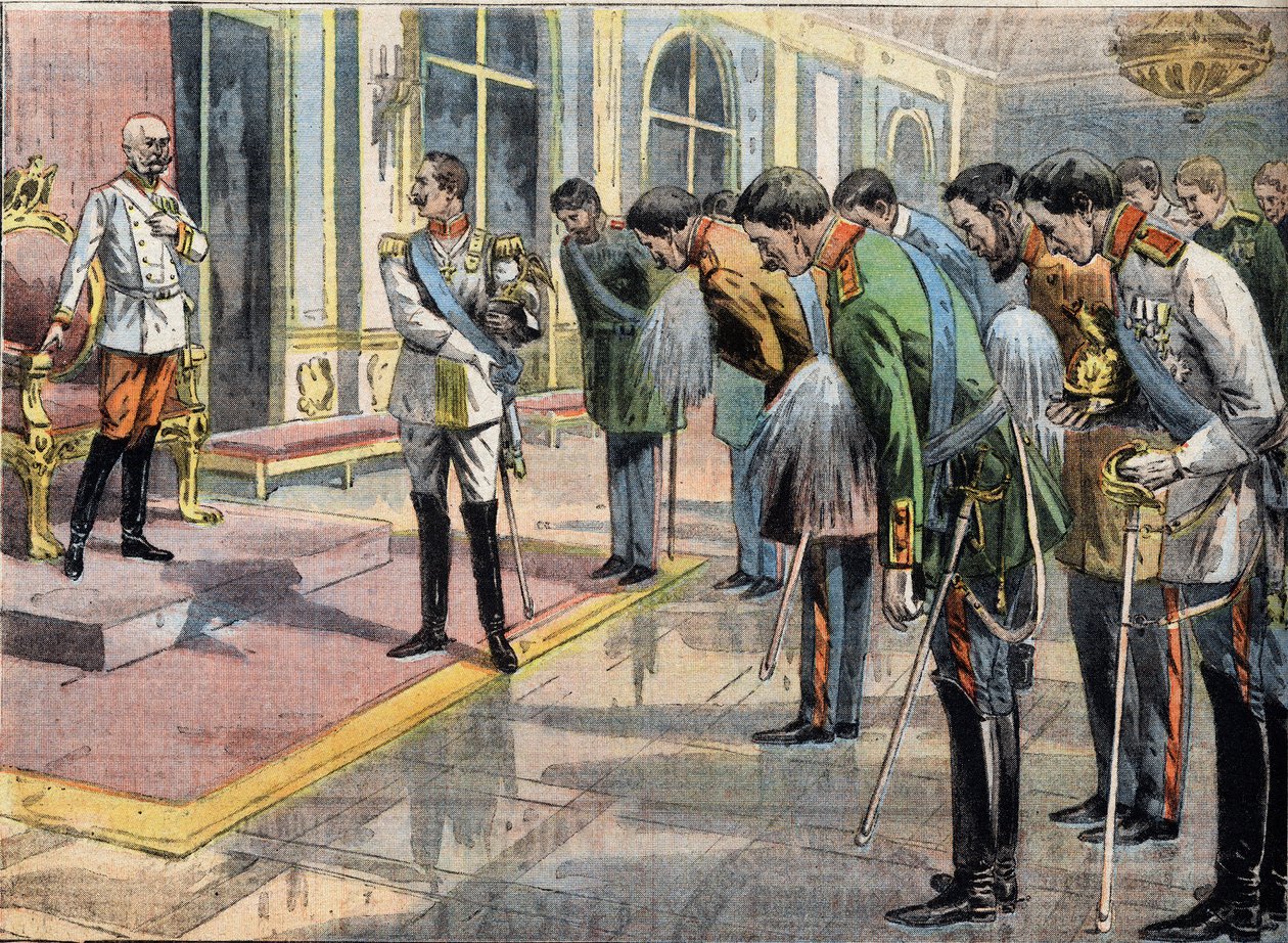 Jubilæet af Francois Joseph I (1830-1916), kejser af Østrig. Gravering fra avisen "" Le Petité Parisien"" af Anonymous Anonymous