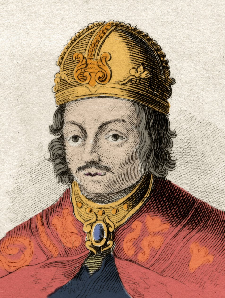 Kongen af Castilien Alfonso X den kloge (Alfonso X el Sabio) (1221-1284) Indgravering af det 19. århundrede. Milanese af Anonymous Anonymous