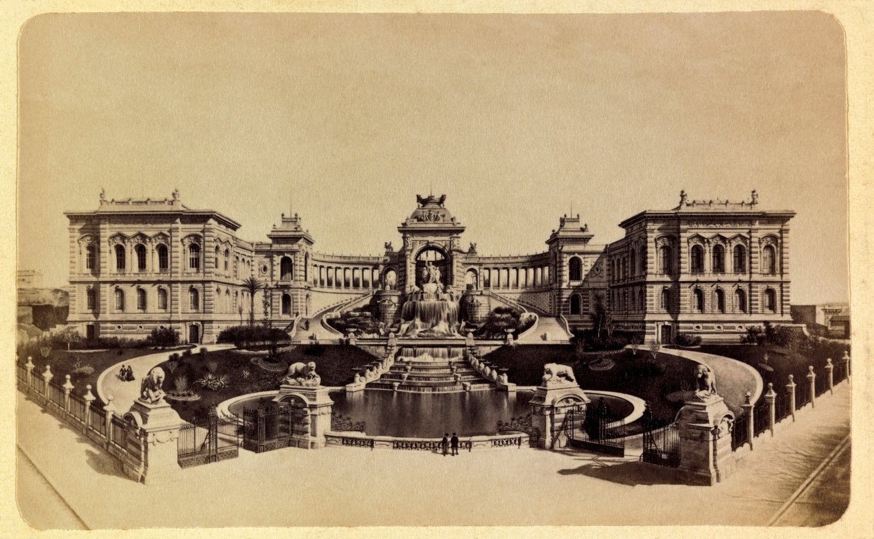 Byen Marseille og dens omgivelser omkring 1885 -1890: Lonchamp Palace (Museum of Fine Arts), Privat samling af Anonymous Anonymous
