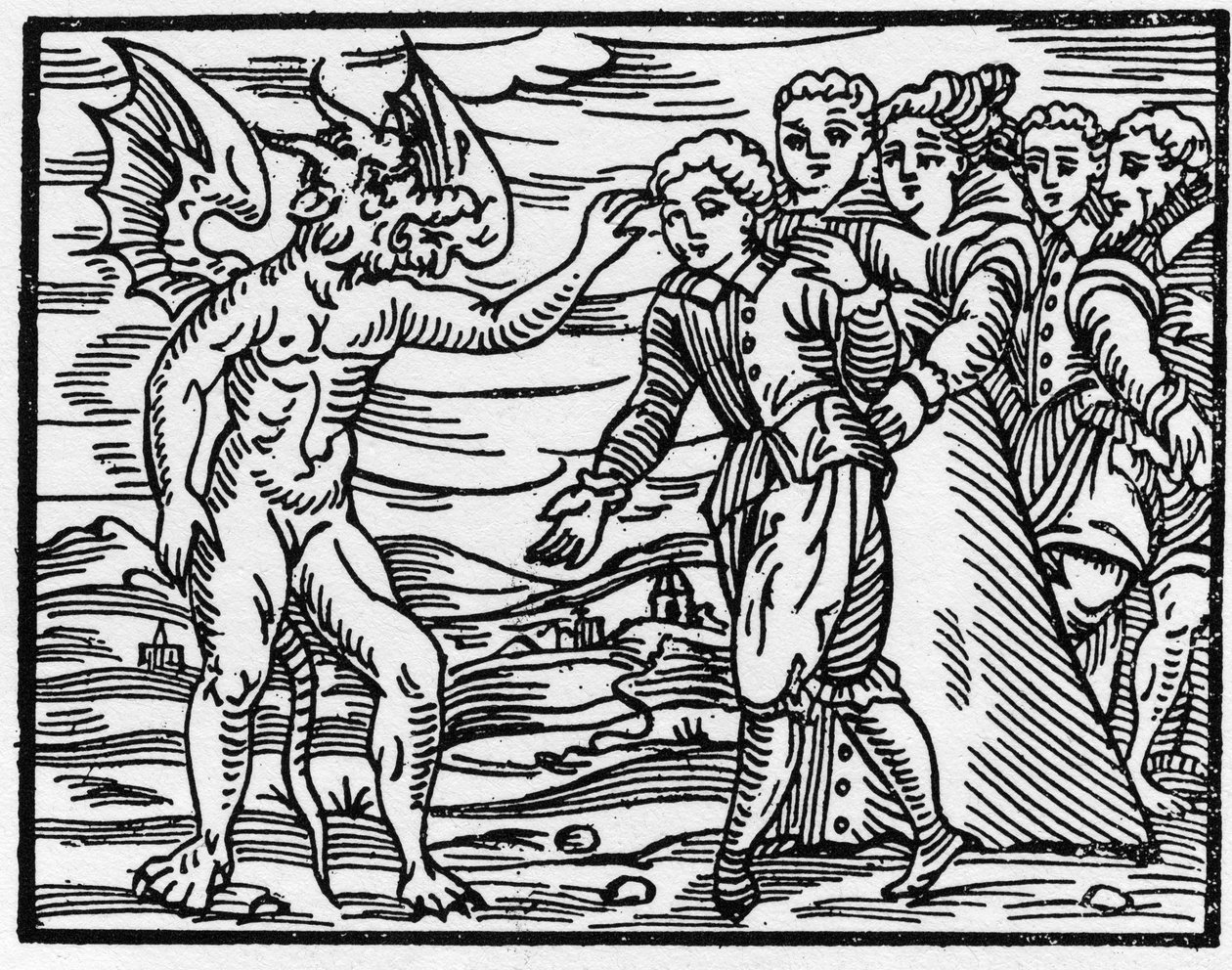 Aftrykket af djævelens klo - "" Compendium Maleficarum"", omhandler hekse, deres ondskab og deres sortileges af Francesco Maria Guazzo eller Guaccio eller Guaccius (15?? -16??) 1608 privatsamling af Anonymous Anonymous