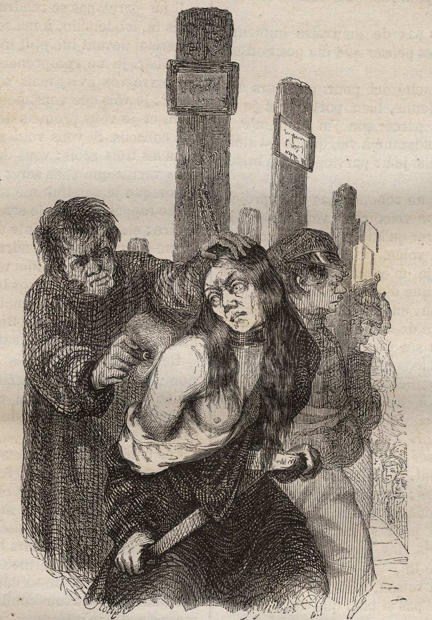 Mærket ved fængslet i Rochefort i det 19. århundrede. Indgravering i "Fangernes historie fra deres skabelse til i dag"" (1877) af Pierre Zaccone (1817-1895) (Colonia Penale - Straffekoloni). Privat samling. af Anonymous Anonymous