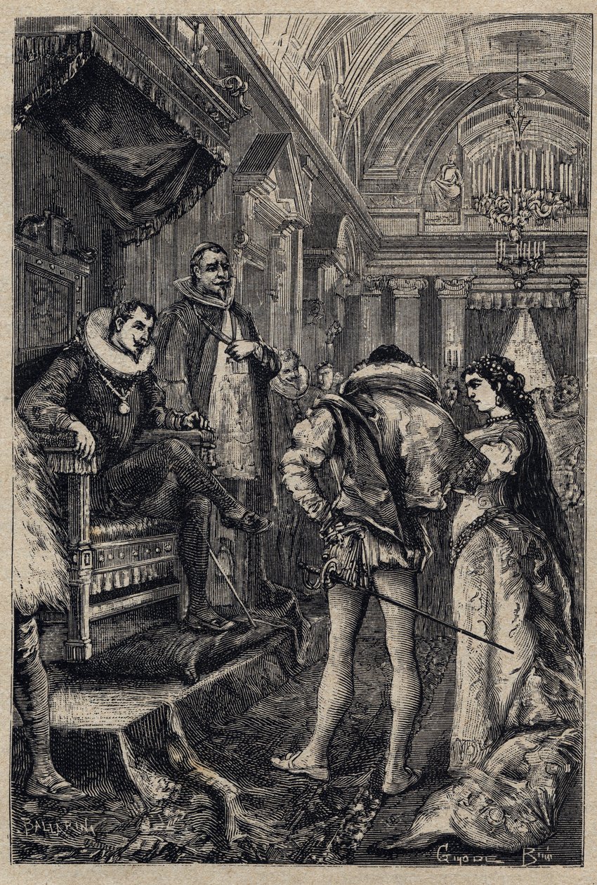 Giulia Farneses ægteskab med Orsino Orsini i Rodrigo Borgias hus 1489 - gravering fra 