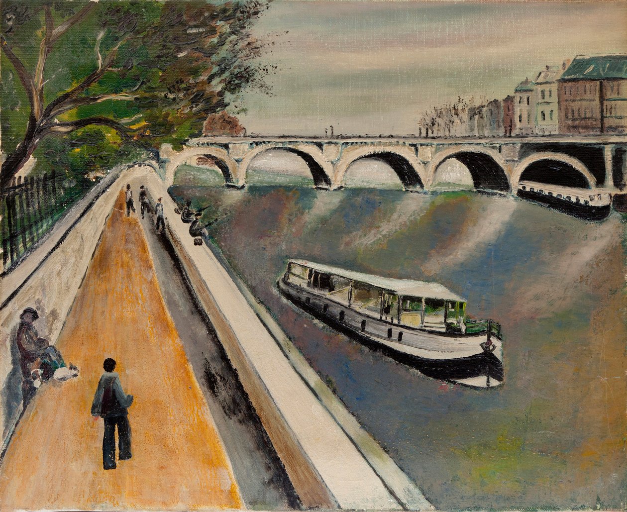 Den nye bro i Paris i 1950 - anonymt maleri af Anonymous Anonymous