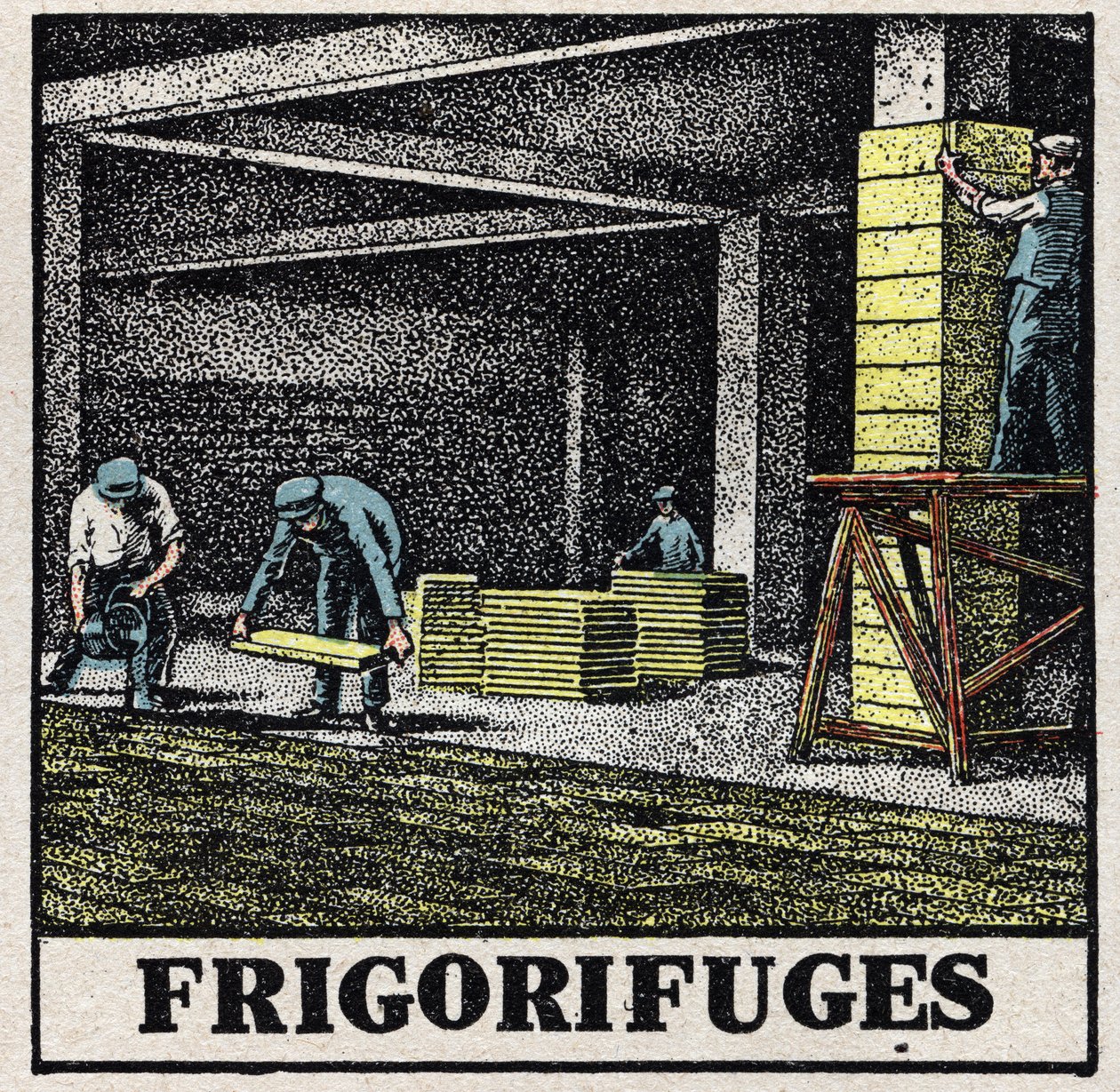 Køleindustrien: køleskabe. Anonym illustration af 1925. Privat samling. af Anonymous Anonymous