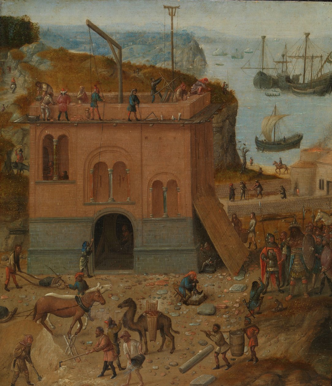 Babels tårn, ca. 1490 (olie på panel) af Anonymous Anonymous