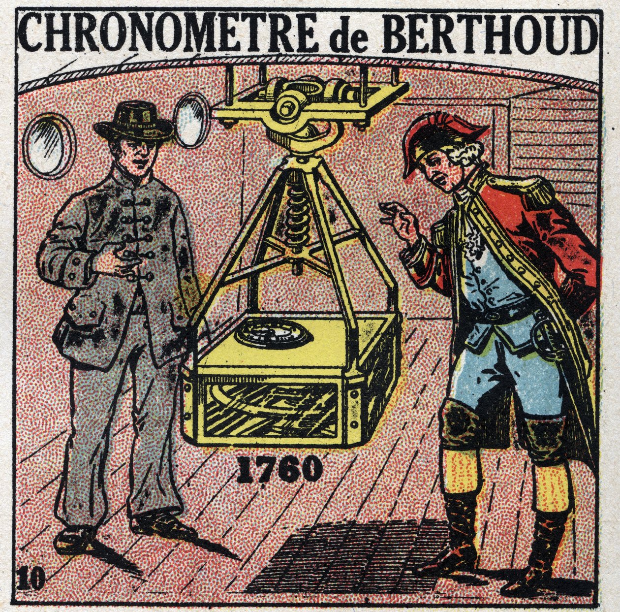 Tid: Marinekronometer opfundet af Ferdinand Berthoud (1727-1807) i 1760. Anonym illustration fra 1925. Privat samling. af Anonymous Anonymous