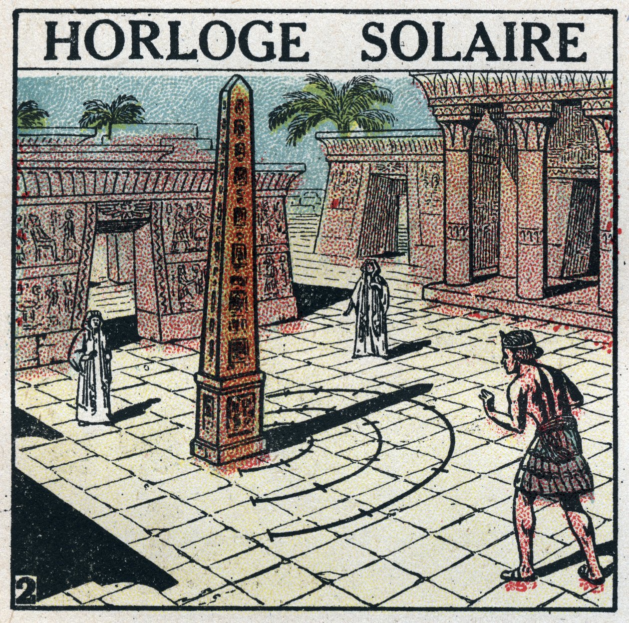 Tid: solur (solur) brugt i det gamle Egypten. Anonym illustration fra 1925. Privat samling. af Anonymous Anonymous
