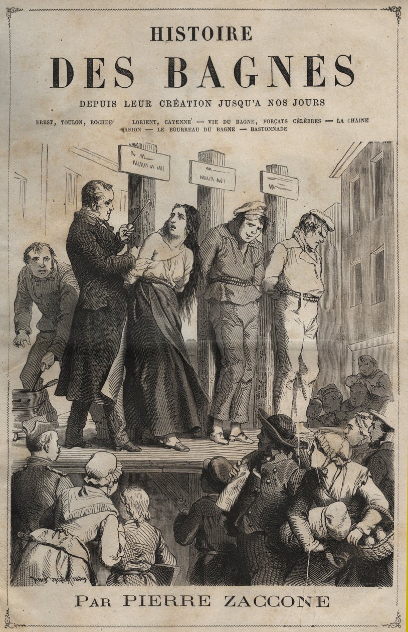 Titelblad til bogen "Historie om fanger fra deres skabelse til i dag" (1877) af Pierre Zaccone (1817-1895). af Anonymous Anonymous