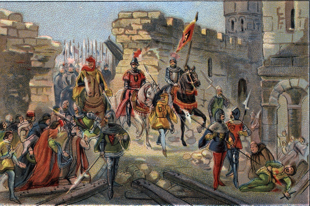 Triumferende indtræden af Louis II af Flandern (Louis de Dampierre kendt som Louis de Male eller Maele af Anonymous Anonymous