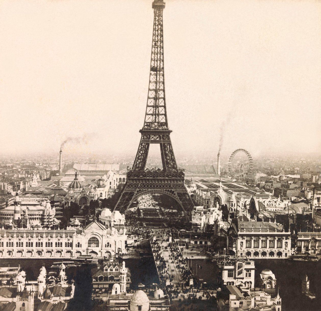 Universal Exposition of 1900 - Exposition Universelle de 1900 i Paris: Panoramaudsigt over Champs de Mars - privat samling af Anonymous Anonymous