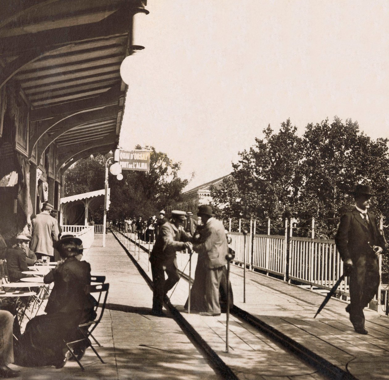 Universal Exposition of 1900 - Exposition Universelle de 1900 i Paris: Det rullende fortov - privat samling af Anonymous Anonymous